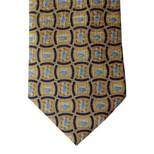 PFIZER Yellow Blue Pill Print 100% Silk Novelty Tie